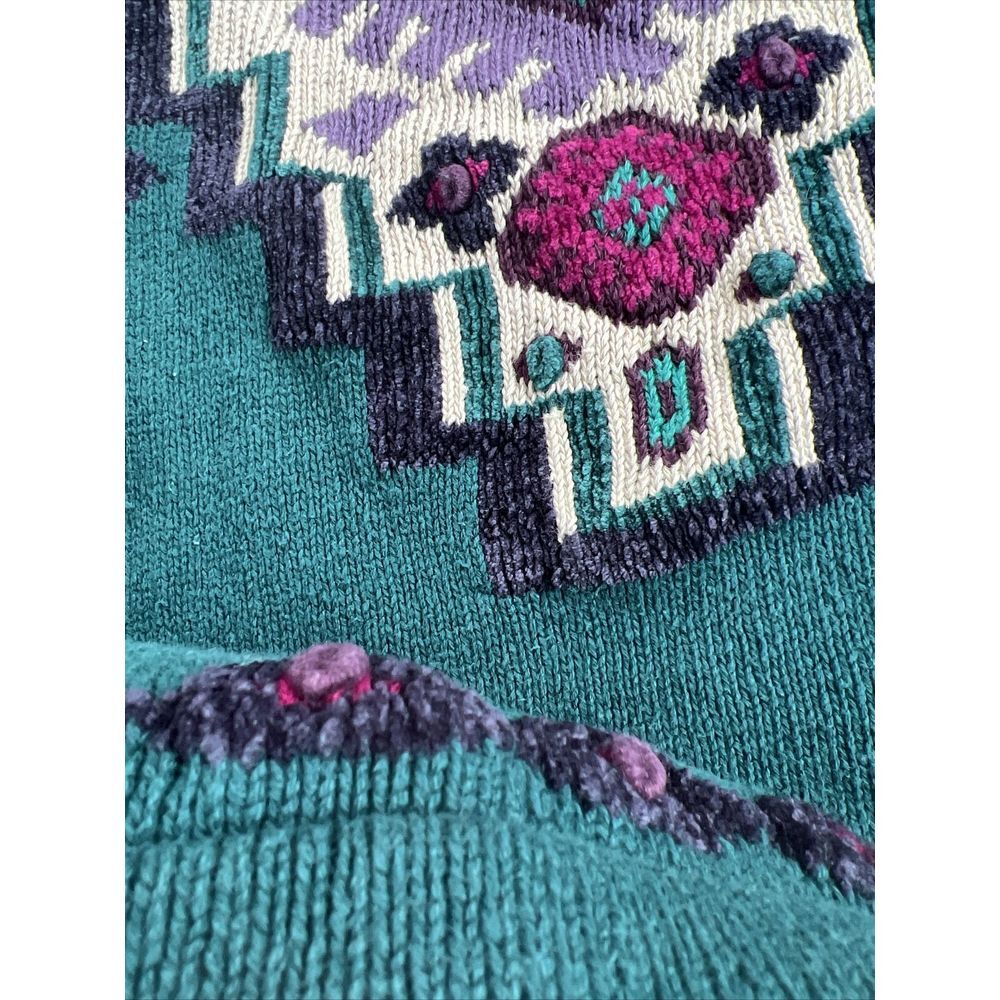 Stefano International Geometric Shapes Art‎ Vintage USA 80s 90s Sweater 26/28 - Picture 3 of 8